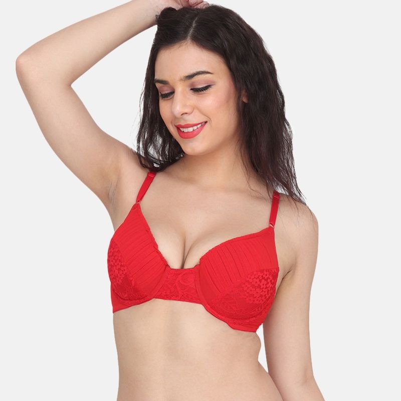 Curwish Lacy Wonders Pleats Push-Up Bra (30C)