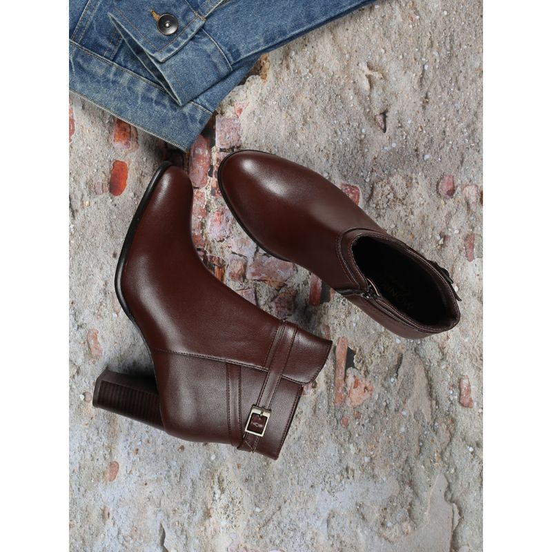 Monrow Solid Brown Block Boots (EURO 36)