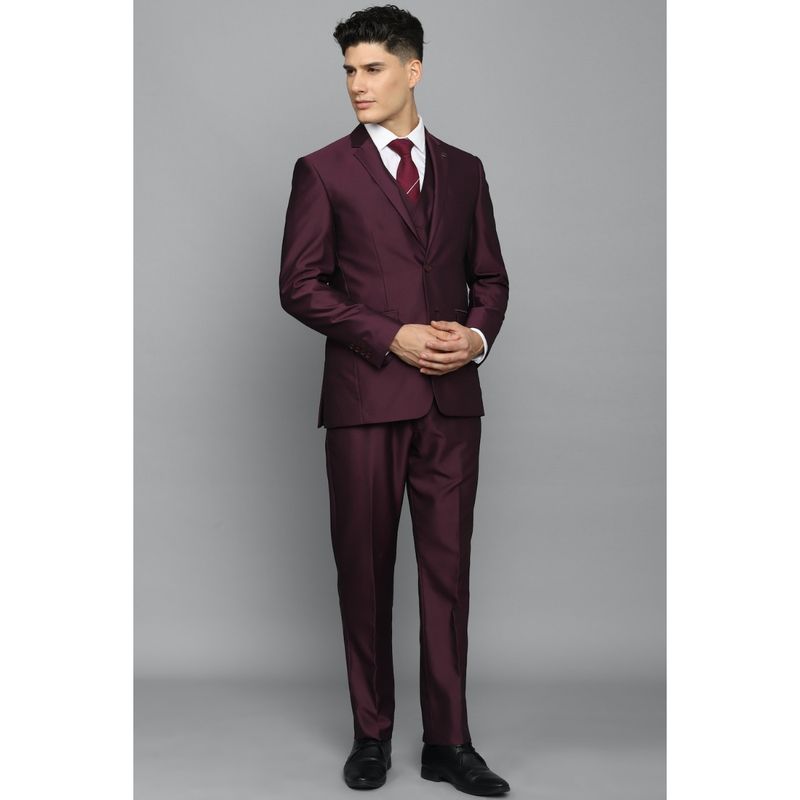 Allen Solly Men Maroon Slim Fit Solid Formal Suit (Set of 3) Buy Allen