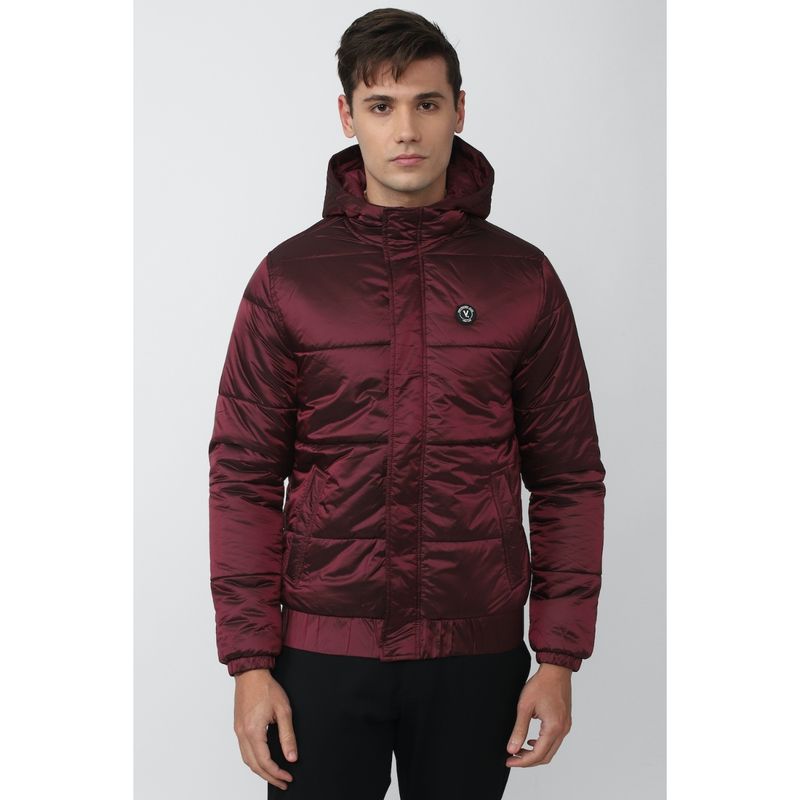 Van Heusen Men Quilted Maroon Jacket (L)
