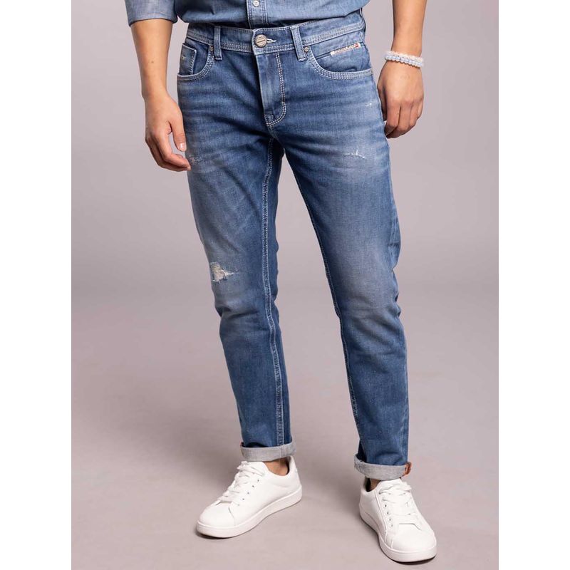 ROOKIES Med Blue 5 Pocket Low-Rise Ankle Length Jeans (30)