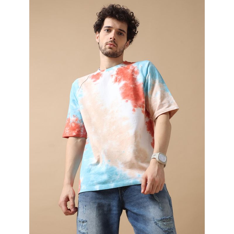 VUDU Nomadic Nebula Tie-Dye Oversized T-Shirt Brown (S)