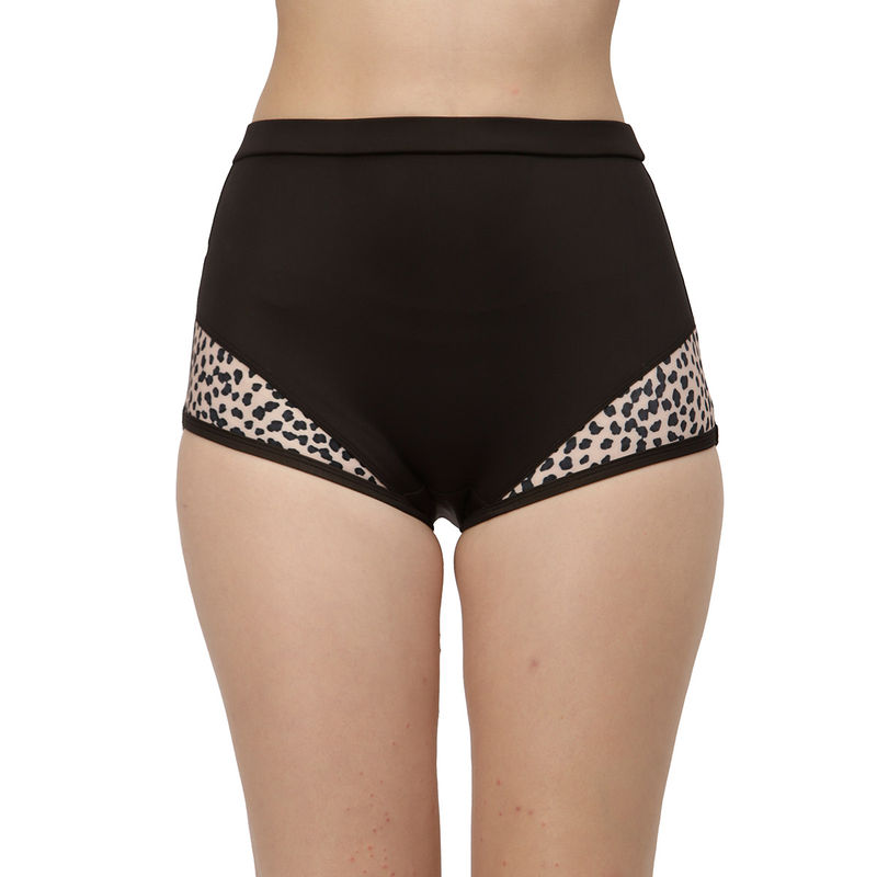 Cukoo Animal Printed Black Swim Bottom (S)