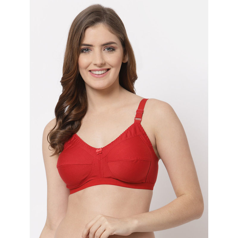 Cukoo Pure Cotton Non Padded Everyday Bra Red (36D)