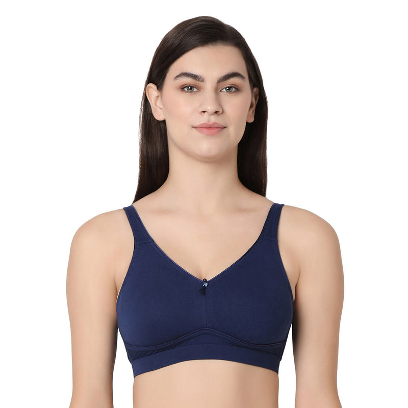 Juliet Women Non Padded T-Shirt Bra Kiara Navy Blue (44C)