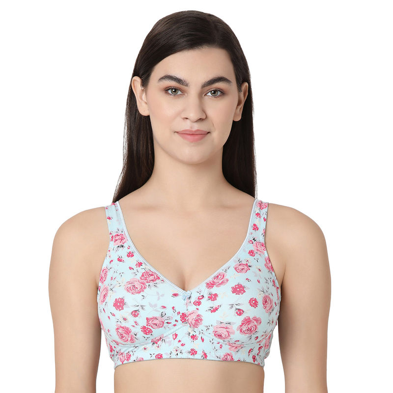 Juliet Womens Non Padded Minimizer Bra Rose - Powder Blue (42C)