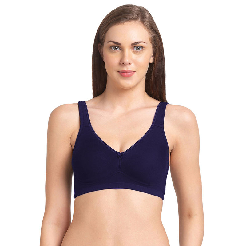 Juliet Women Cotton Non-Padded Minimizer Bra Rose Navy Blue (44D)