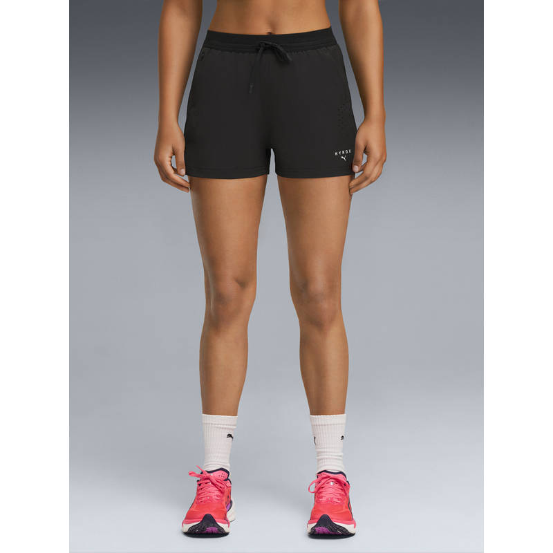 Puma Women Black X HYROX Medium-Rise Shorts (XS)