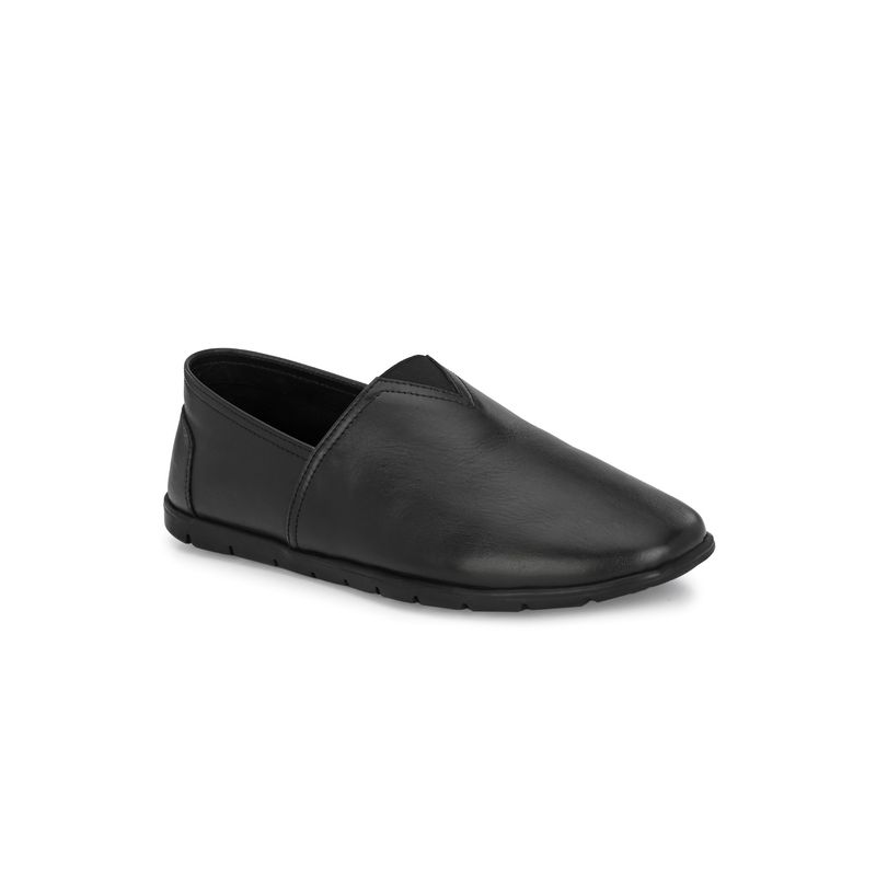 Hitz Men's Black Leather Slip On Casual Shoes (EURO 39)