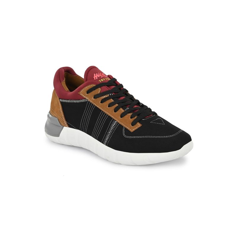 Hitz Men's Black Lace-up Casual Sport Shoes (EURO 40)
