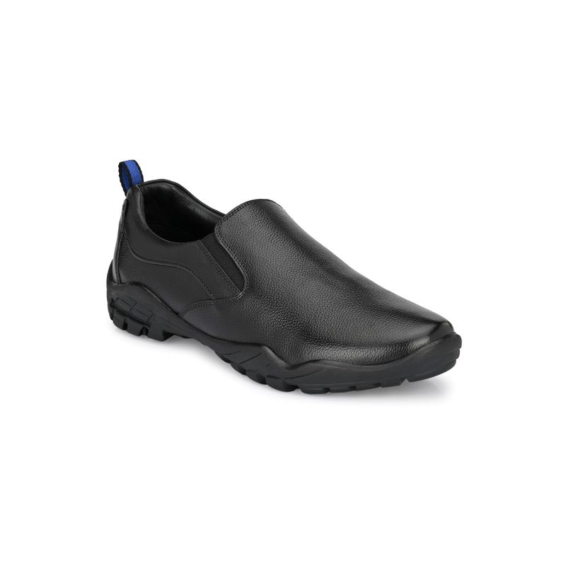 Hitz Men's Black Leather Slip-On Formal Shoes (EURO 40)