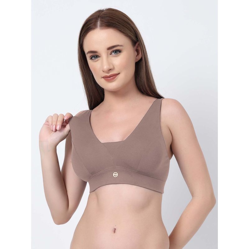 Zelena Brown Modal Maternity Nursing Bra (M)