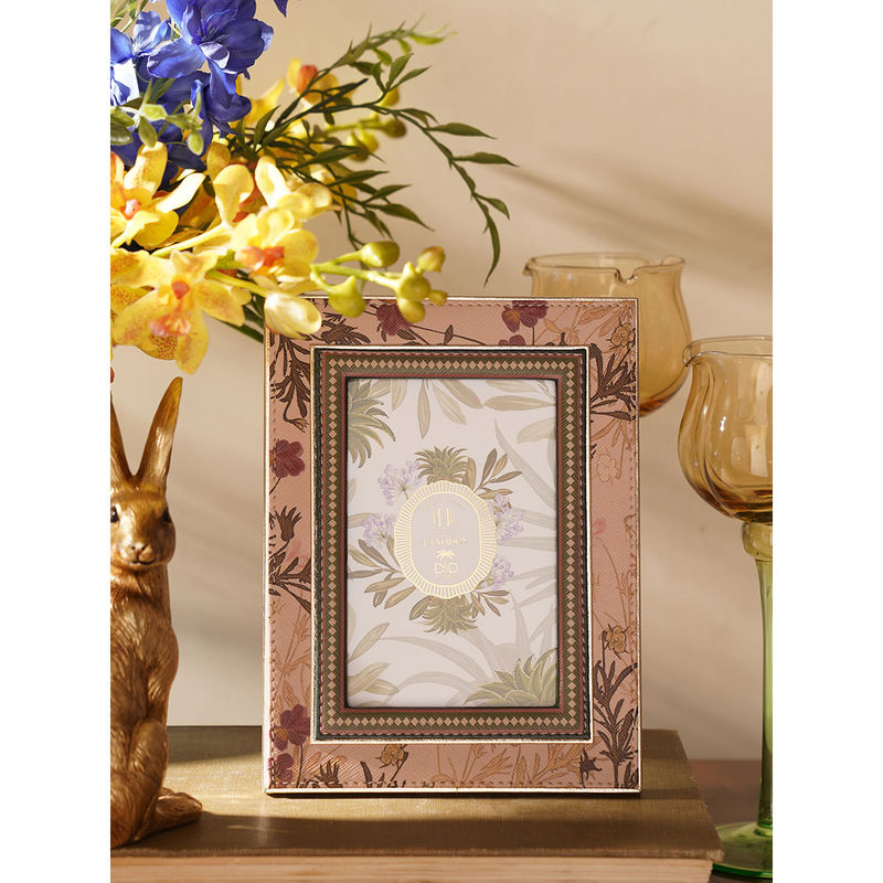 Pure Home + Living Pink Printed Faux Leather Photo Frame (5 x 7) (5x7)