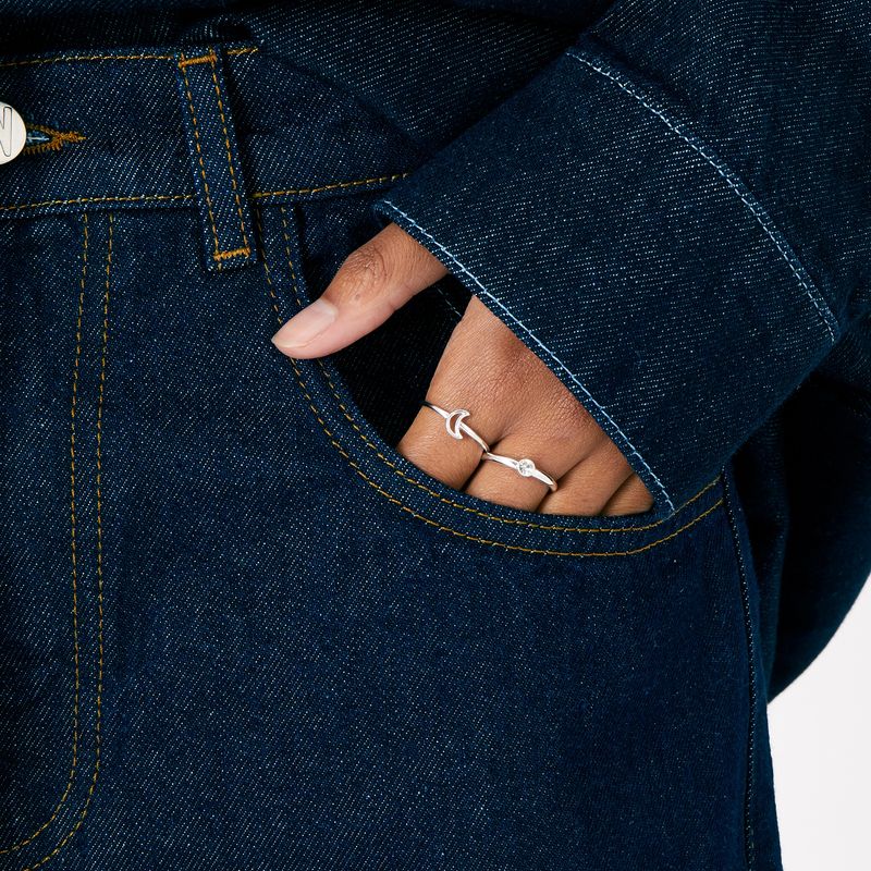Buy Accessorize London Womens Silver Moon Crystal Stacking Rings (Set ...