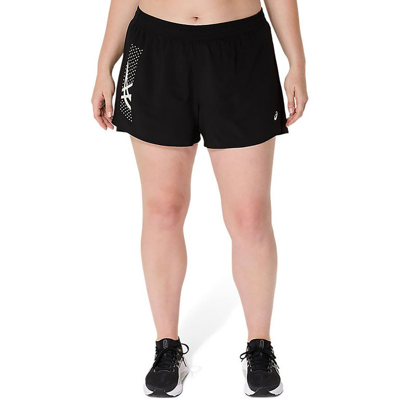 ASICS Women Black Icon 4In Running Shorts (XS)