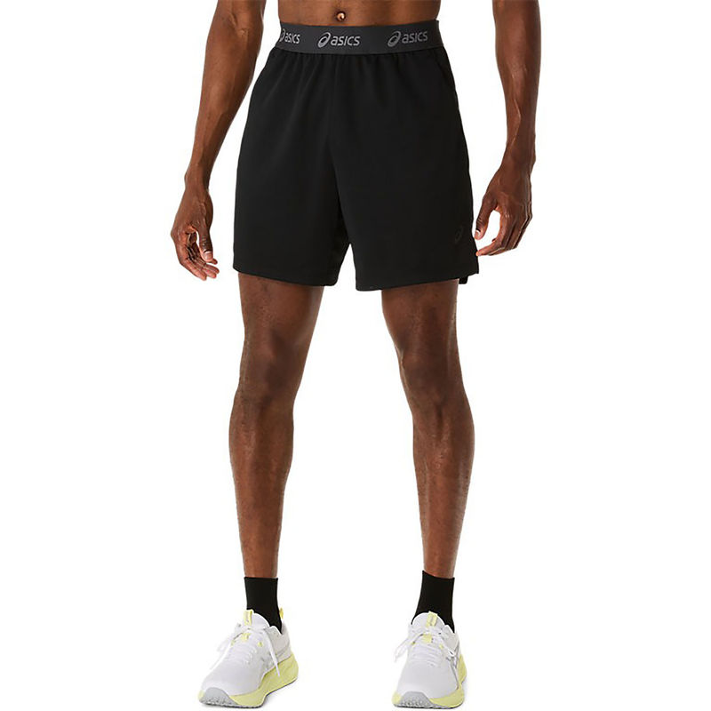 ASICS Men Black Acti Breeze Vented Knit 7In Training Shorts (L)