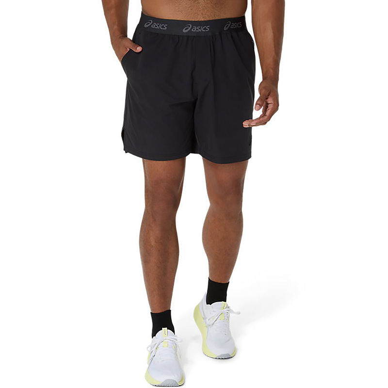 ASICS Men Black Double Weave 7In Training Shorts (XL)