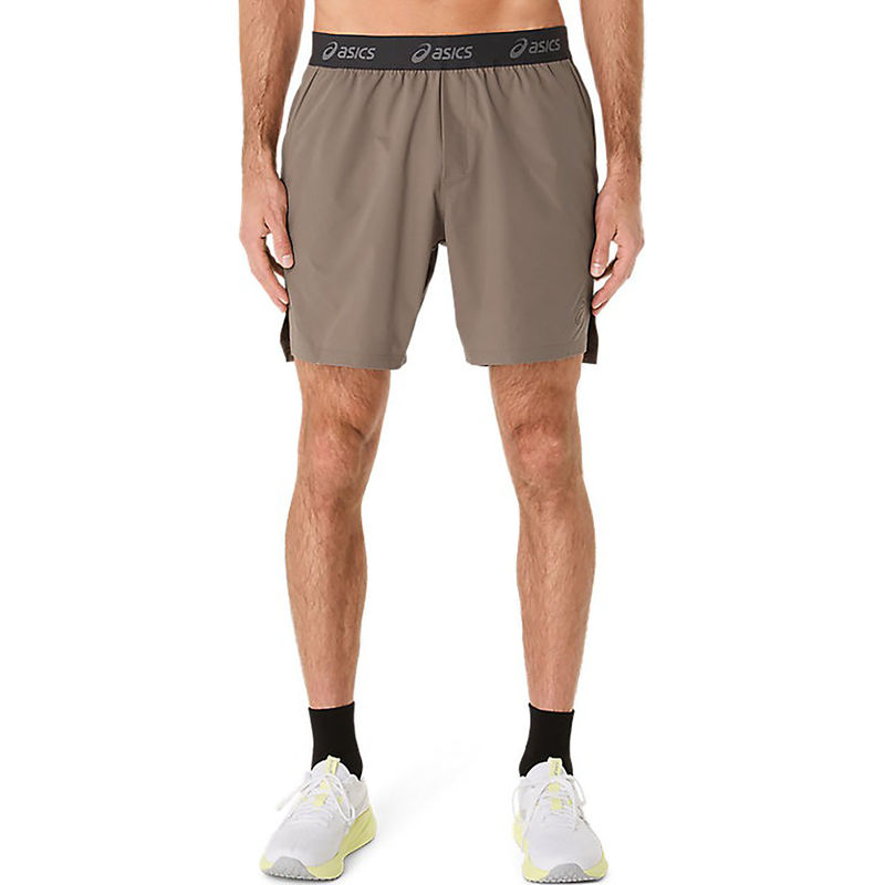 ASICS Men Brown Double Weave 7In Training Shorts (S)