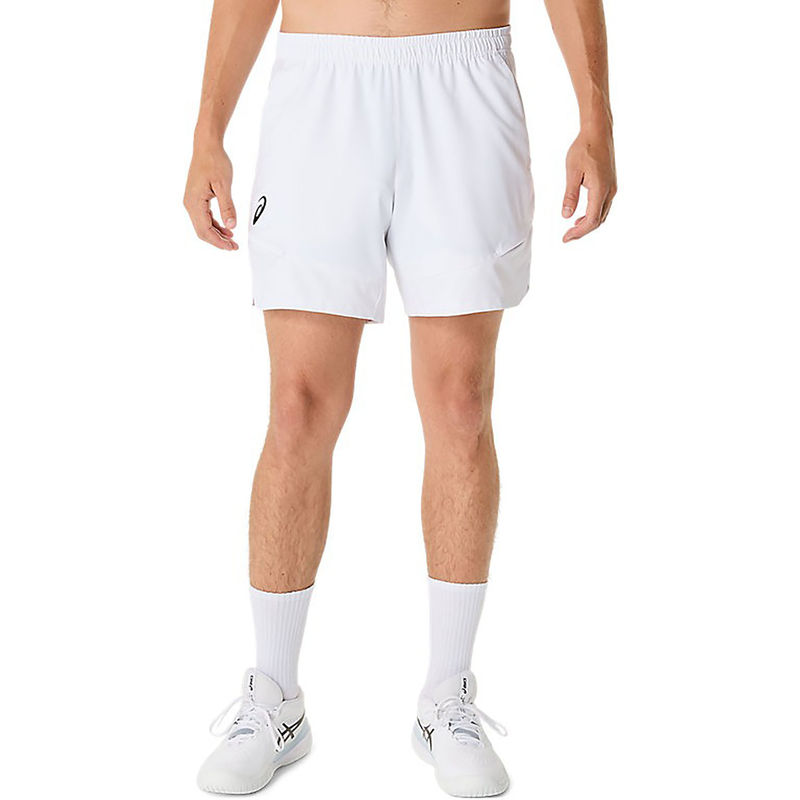 ASICS Men White Match 7In Tennis Shorts (S)