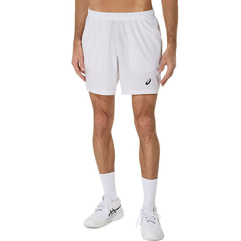 ASICS Men White Court 7In Tennis Shorts (XL)