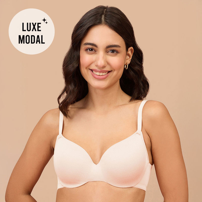 Nykd by Nykaa Super Soft Luxe Modal Padded Cushioned Wire T-Shirt Bra NYB218 Nude (34C)