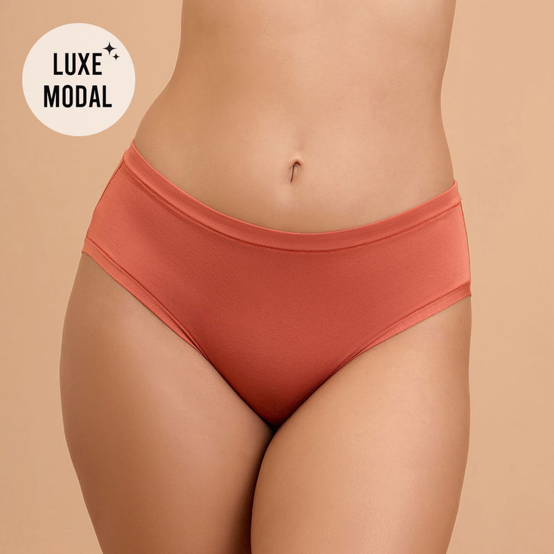 Nykd By Nykaa Modal Akin To Skin Super Soft Hipster Panty-NYP383-Carrot-(XL)