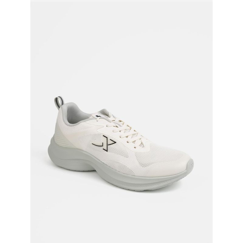 Xtep Mass Life Series Textile Upper Ip Outsole Running Shoes for Men, Canvas White/Grey (EU 40)