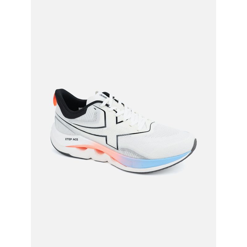Xtep Ace Series with Softpad Cool Insole Running Shoes for Men, Canvas White/Black (EU 40)
