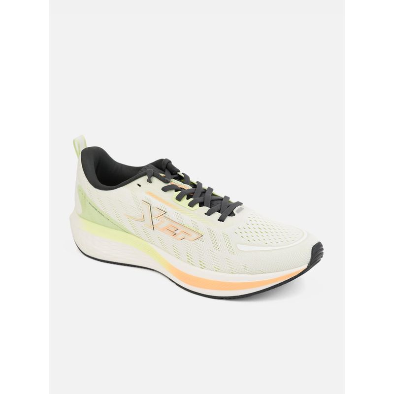 Xtep Dynamic Run Series Extra Rebound Running Shoes for Men, Canvas White/Jelly Green (EU 40)
