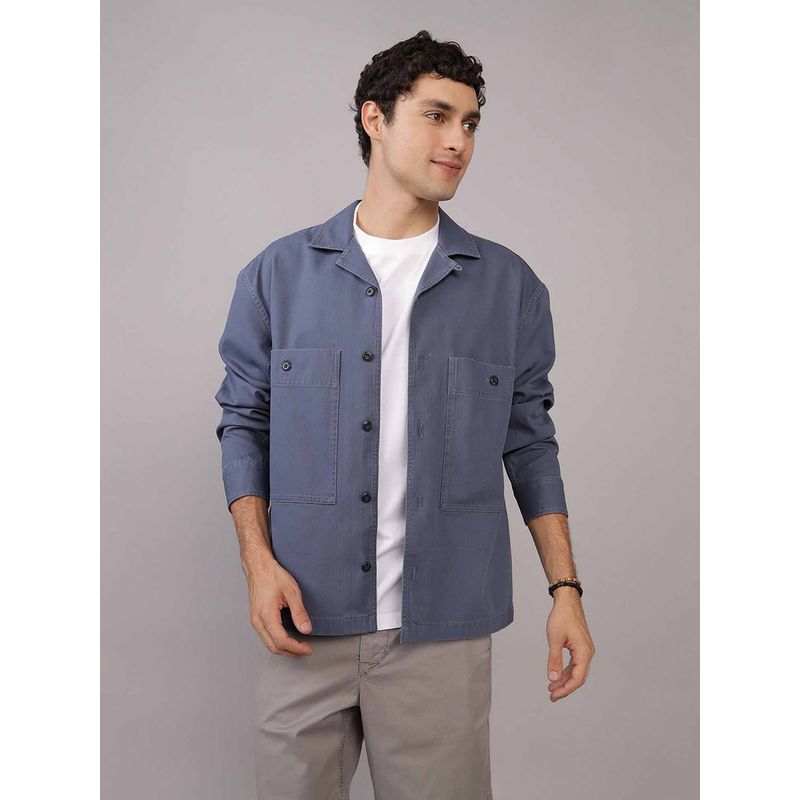 American Eagle Men Blue Ae Utility Shirt Jacket (XS)