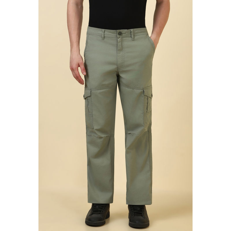 Allen Solly Men Olive Solid Casual Cargo (32)