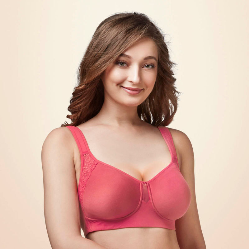 Trylo Lush Woman Non Padded Full Cup Bra - Coral (34C)