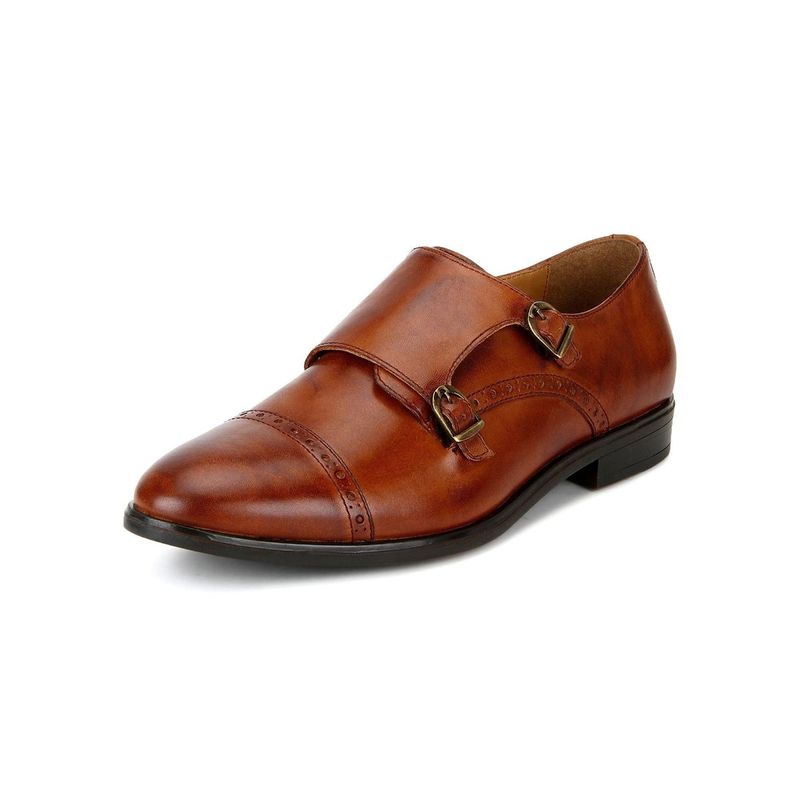 Churchill & Company Tan Double Monk Strap European Leather Formal Shoe (UK 6)