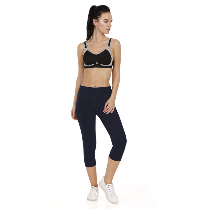 Buy Amante Black Non-Padded Non-Wired Reversible Sports Bra online