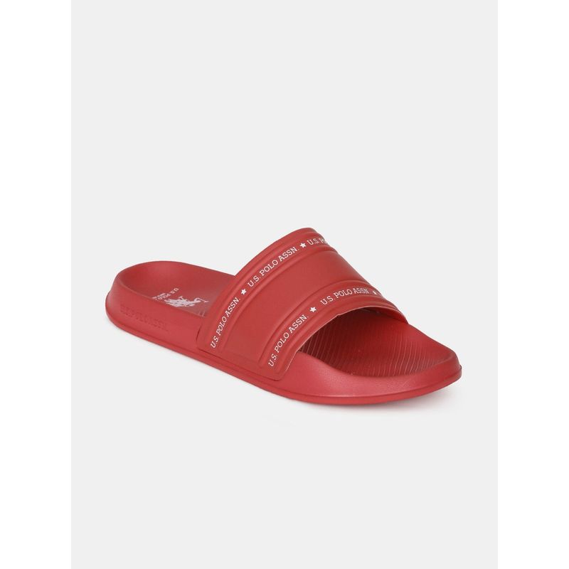 Buy U.S.POLO.ASSN. Solid WODE Red Sliders Online