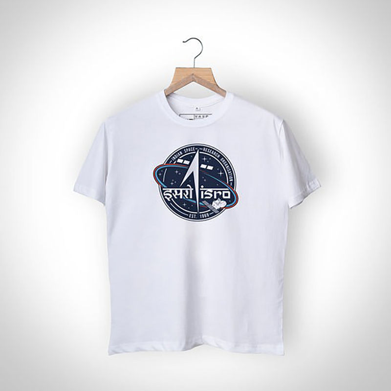 A47 ISRO White Classic logo T-Shirt (S)