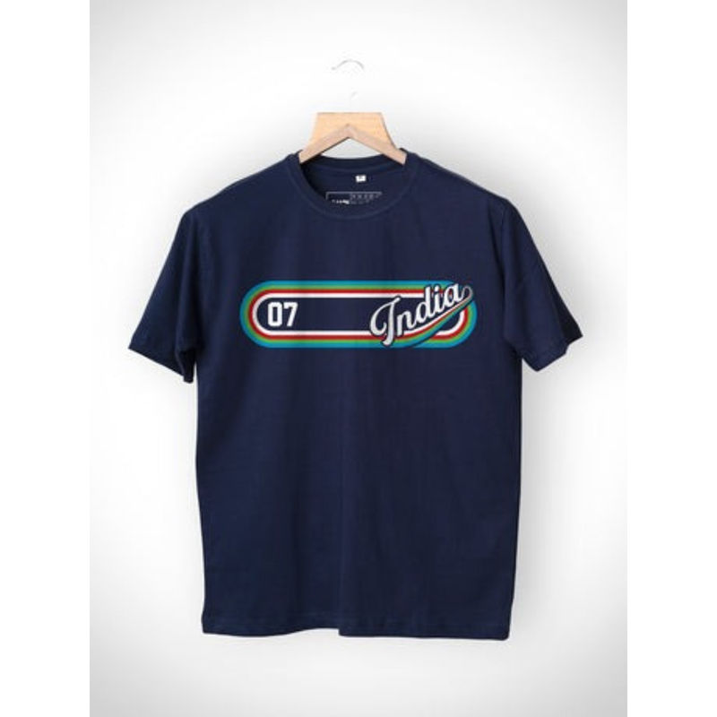 A47 Navy Blue India Retro T-Shirt - Unisex (L)