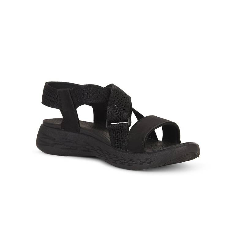 Power Women Velcro Black Sandals (UK 6)