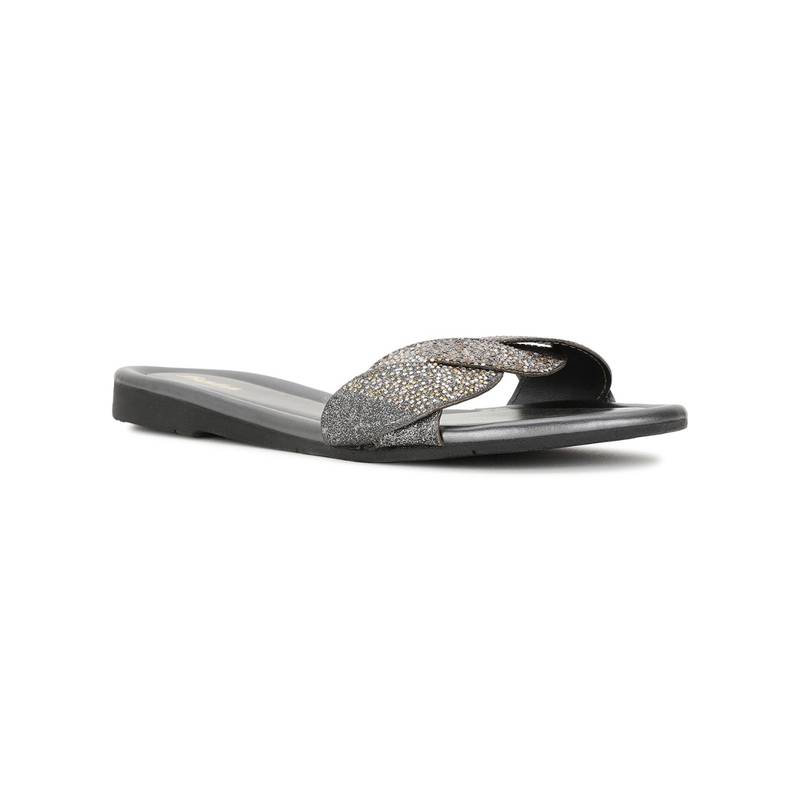 Bata Women Slip On Silver Flats (UK 4)