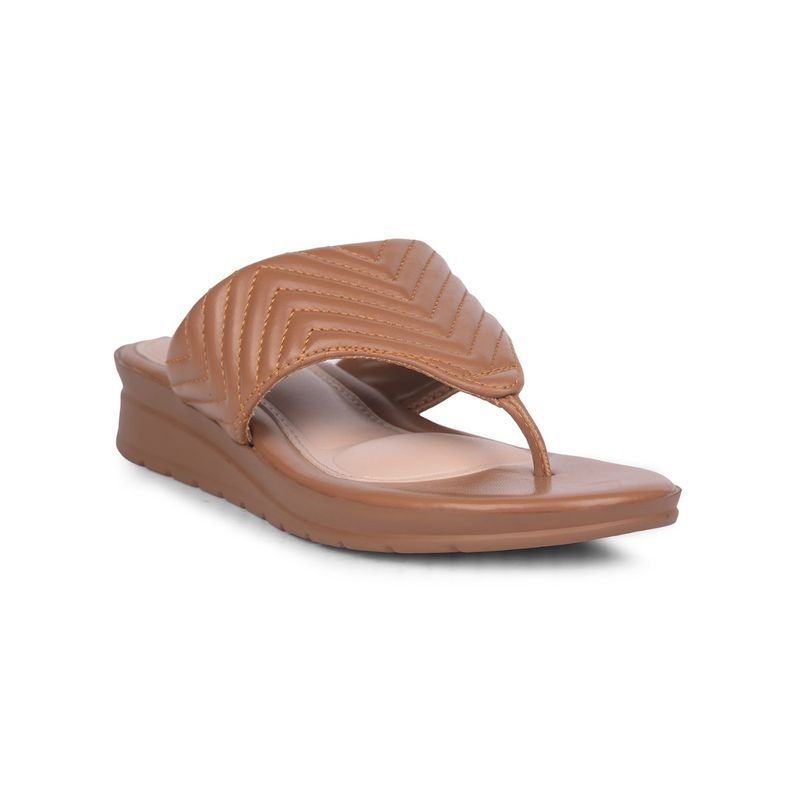 Bata Women Slip On Brown Sandals (UK 4)