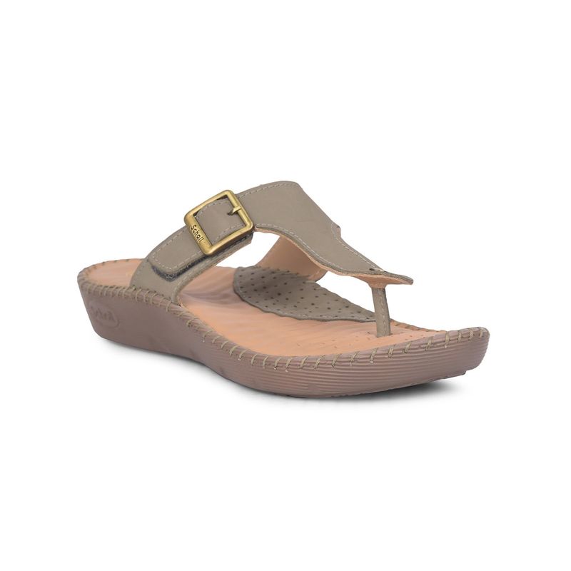 Scholl Women Slip On Olive Sandals (UK 6)