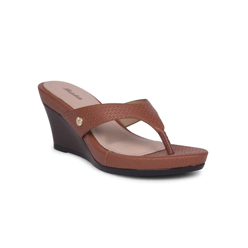 Bata Women Slip On Brown Heels (UK 3)