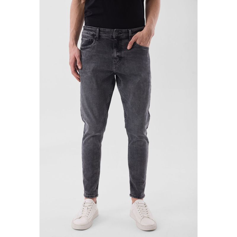 Snitch Charcoal Grey Solid Skinny Casual Jeans for Men (34)
