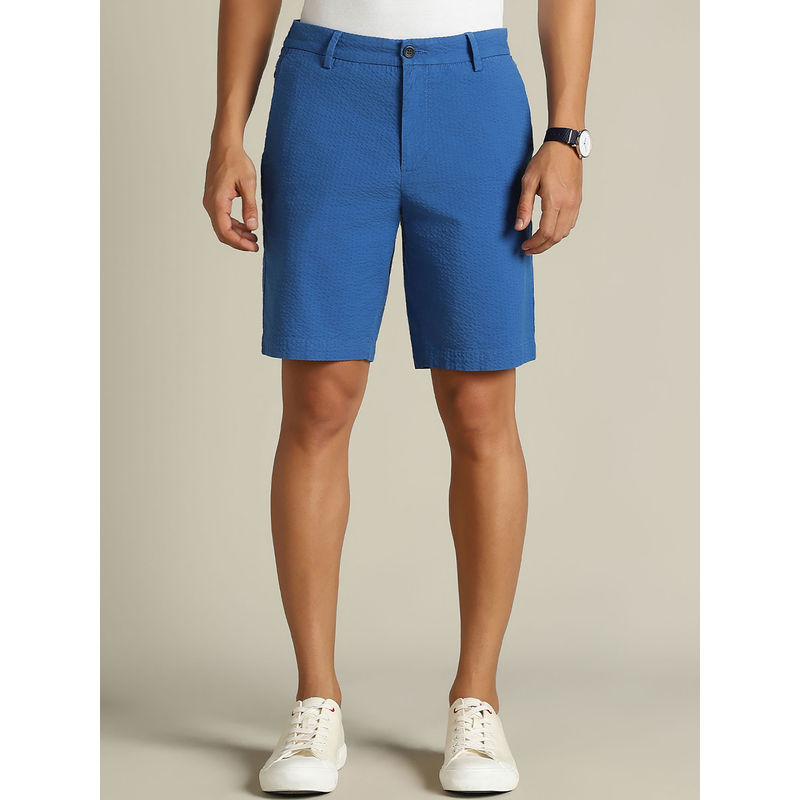 Dockers Men Blue Mid Rise Slim Fit Shorts (36)