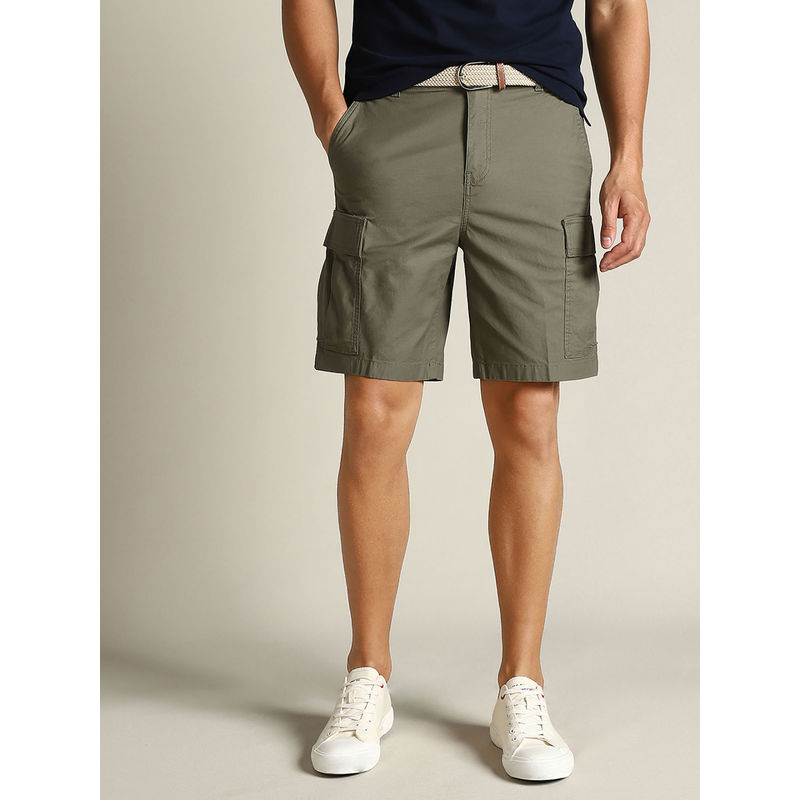 Dockers Men Green Regular Fit Utility Shorts (36)