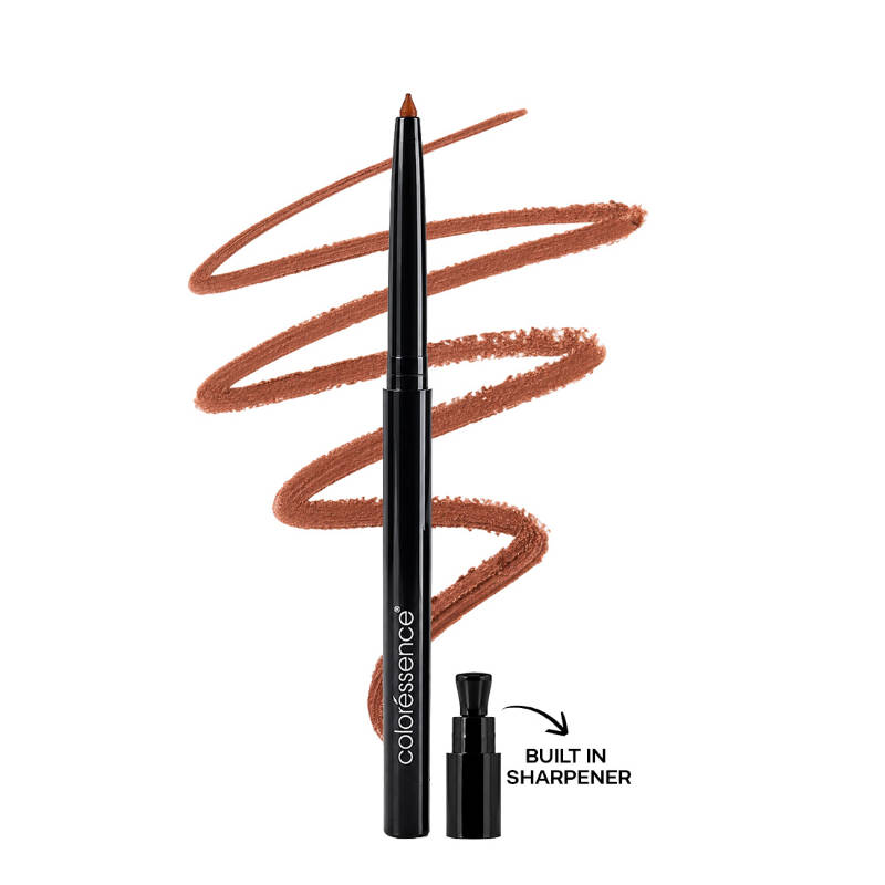 Coloressence Pout Perfect Lip Liner with Sharpener, Long Lasting Smudgeproof Waterproof - Rust