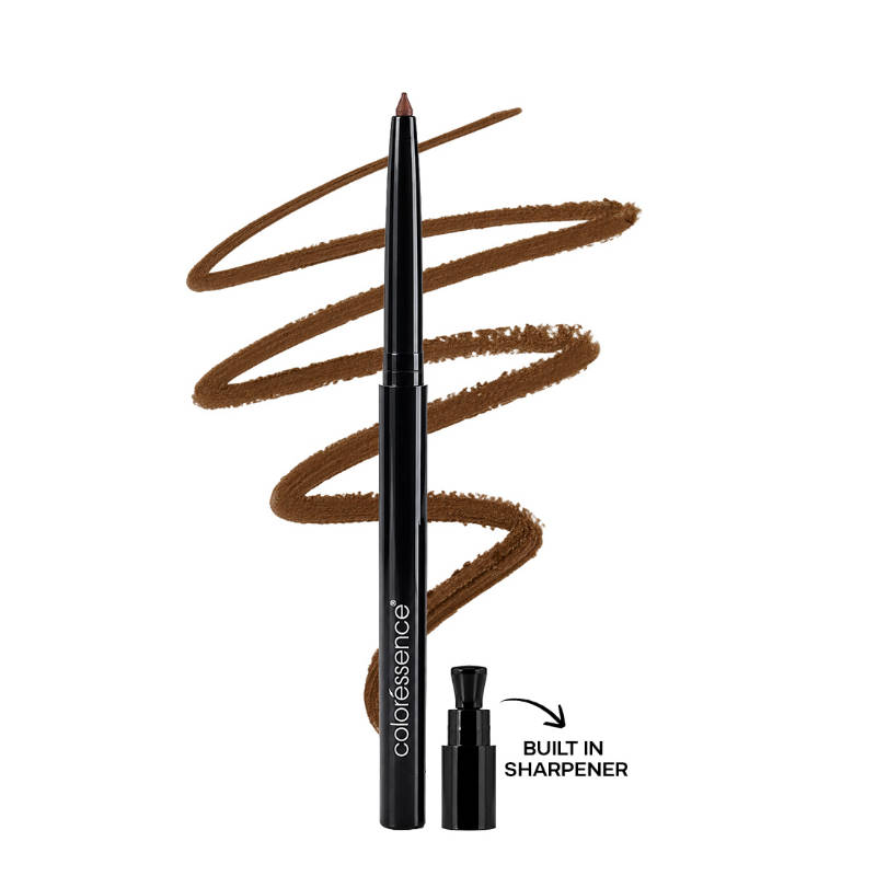 Coloressence Pout Perfect Lip Liner with Sharpener, Long Lasting Smudgeproof Waterproof - Brown