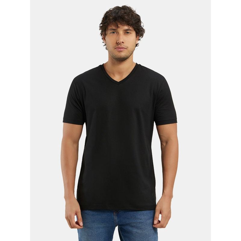 Jockey Man Black V-Neck T-Shirt (L)