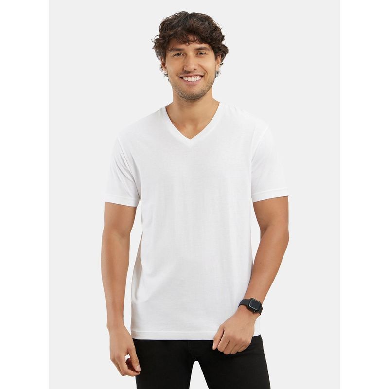 Jockey Man White V-Neck T-Shirt (L)