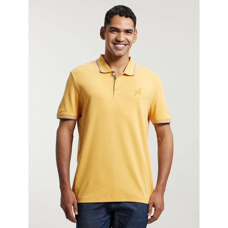Jockey 3911 Men Super Combed Cotton Rich Solid Half Sleeve Polo T-Shirt - Burnt Gold (M)